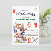 レインボー遊ユニコーン野球10誕生日 招待状 (スタンド正面)