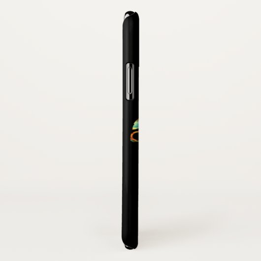 レインボー部族ハワイアンシータートルオンブラック Case-Mate iPhoneケース (裏面/右)