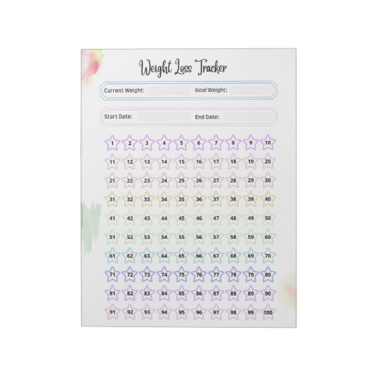 レインボー重量損失トラッカー ノートパッド (回転)