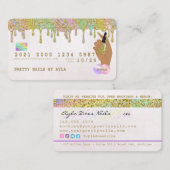 レインボー金ゴールドグリッタードリップネイリストクレジットB 名刺 (正面/裏面)