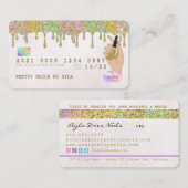 レインボー金ゴールドグリッタードリップネイリストクレジットB 名刺 (正面/裏面)