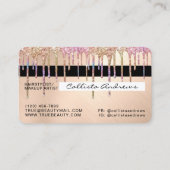 レインボー金ゴールドグリッタードリップメタリッククレジット 名刺 (裏面)