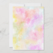 レインボー金ゴールドグリッターパステル1枚の写真2回目の誕生日 招待状 (裏面)