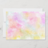 レインボー金ゴールドグリッターパステル3枚1歳の誕生日 招待状 (裏面)