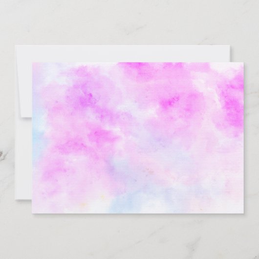 レインボー金ゴールドグリッターパステル3枚1歳の誕生日 招待状 (裏面)