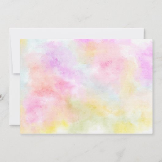 レインボー金ゴールドグリッターパステル3枚2歳の誕生日 招待状 (裏面)