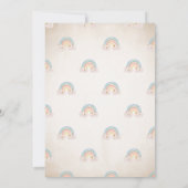 レインボー金ゴールドグリッターベビー散水Ohベビーシャワー 招待状 (裏面)