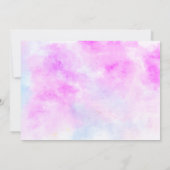 レインボー金ゴールドグリッター紫3枚2歳の誕生日 招待状 (裏面)