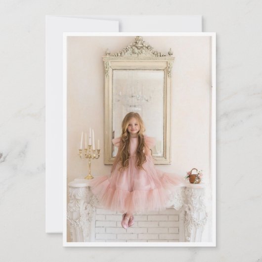 レインボー金ゴールドスガーリーター3rdバースデーキッズ写真 招待状 (裏面)