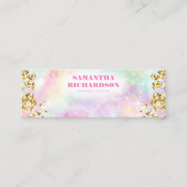 レインボー金ゴールドホログラフィックイヤリングホルダーディスプレイ スキニー名刺