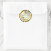 レインボー金ゴールドライン製品ラベル ラウンドシール (バッグ)