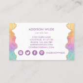 レインボー金ゴールド水色瑪瑙 名刺 (裏面)