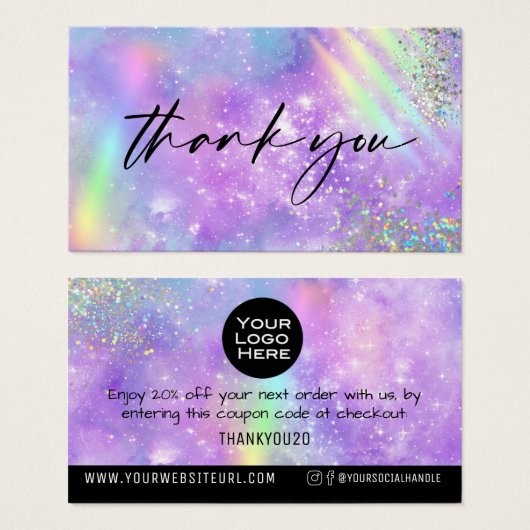 レインボー銀河系ありがとう顧客割引の挿入 (正面&裏面)