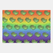 レインボー銀河系星付き恐竜 ラッピングペーパーシート (正面2)