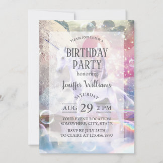 レインボー銀河系猫ユニコーンに乗る宇宙。 招待状