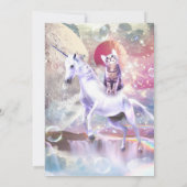 レインボー銀河系猫ユニコーンに乗る宇宙。 招待状 (裏面)