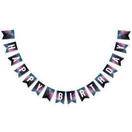 レインボー銀河系誕生日 バンティングフラッグ