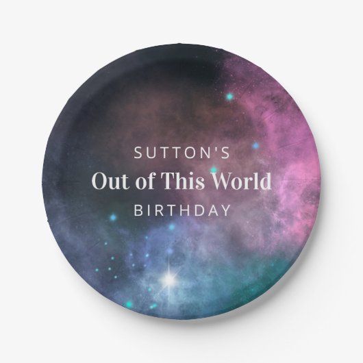 レインボー銀河系誕生日 ペーパープレート (正面)