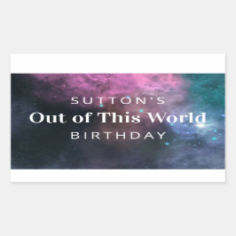 レインボー銀河系誕生日 長方形シール