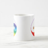 レインボー陰陽記号 コーヒーマグカップ (中央)