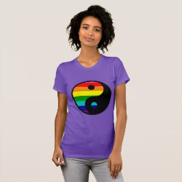 レインボー陰陽LGBTQプライドシンボル Tシャツ