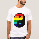レインボー陰陽LGBTQプライドシンボル Tシャツ (正面)