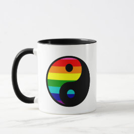 レインボー陰陽LGBTQプライドバランスシンボル マグカップ