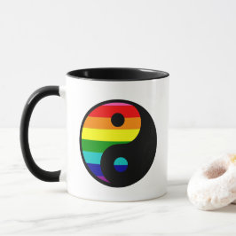 レインボー陰陽LGBTQプライドバランスシンボル マグカップ