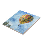 レインボー離陸：飛行中の熱気球 タイル (側面)