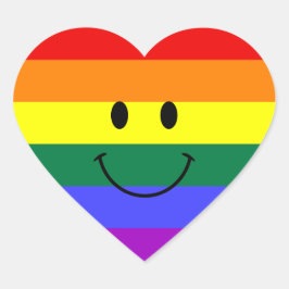 レインボー顔 ハートシール