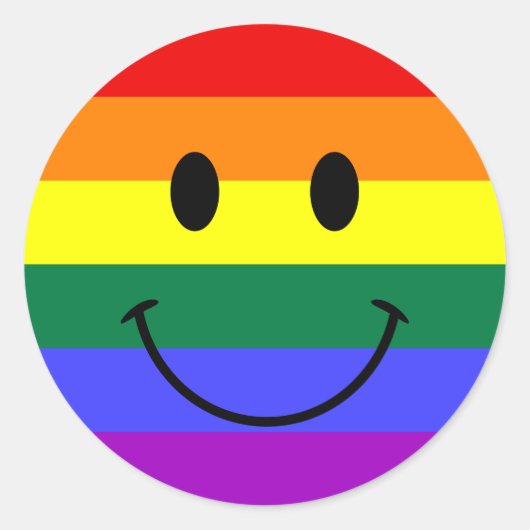 レインボー顔 ラウンドシール (正面)
