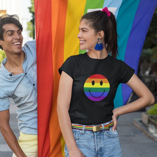 レインボー顔 Tシャツ