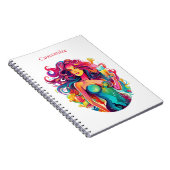 レインボー髪のカクテル付き人魚 ノートブック (右側)