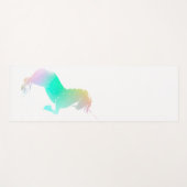 レインボー魔法ユニコーンホワイトおもしろいヨガマット ヨガマット (正面(横))