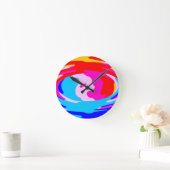 レインボー魔法 ラウンド壁時計 (ホーム)