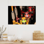 レインボー魚釣りロッド ポスター (キッチン)