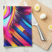 レインボー鮮やかアイアートワーク キッチンタオル (四つ折り)
