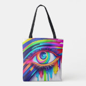 レインボー鮮やかアイアートワーク トートバッグ (裏面)