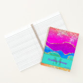 レインボー鮮やかアゲート金ゴールドグリッター ノートブック (内部)