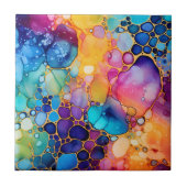 レインボー鮮やかアルコールインク タイル (正面)