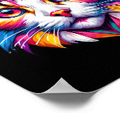 レインボー鮮やかキャット猫好き子猫ファン ポスター (角)