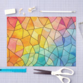 レインボー鮮やかグラスのデコページ 薄葉紙 (クラフト)