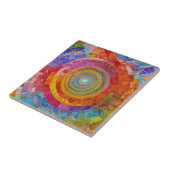 レインボー鮮やかサークルボルテックスモザイクカラフルアート タイル (側面)