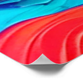 レインボー鮮やかスワールズ抽象芸術アート ポスター (角)