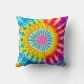 レインボー鮮やかタイ – 染料スパイラル クッション (裏面)