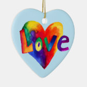 レインボー鮮やかハートズザワードラブオーナメント セラミックオーナメント (右)