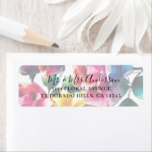 レインボー鮮やかバラカラフルフローラ結婚ズ ラベル (インサイチュ)