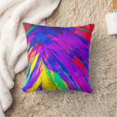 レインボー鮮やかパタカラフルーンデザイン クッション (ブランケット)