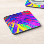 レインボー鮮やかパタカラフルーンデザイン コースター (左側)