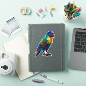 レインボー鮮やかパロットアート – ガカラフルラス効果 シール (iPadカバー)